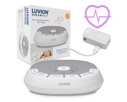 LUVION® Dreamnest White Noise Machine - MET Hartslag Recorder - UNIEK: Neem je eigen hartslag op, het bekende geluid van jouw hart voor je pasgeboren baby! - Helemaal compleet met witte ruis & natuurgeluiden en slaapliedjes voor Baby's en Volwassenen