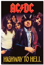 AC/DC poster hardrock - Angus -Malcolm - Highway to Hell - 61 x 91.5 cm.