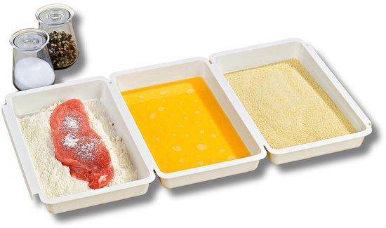 JGS ® Complete Paneerset voor Eenvoudig en Netjes Paneren van Vlees