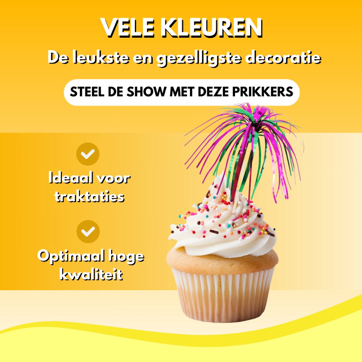 RENALUX - Vuurwerk Prikkers Dubbele Kleuren XXL Set Extra Luxe - Cocktailprikkers Herbruikbaar - Partyprikkers - Feestprikkers - Tapas Prikkers - Taartversiering - Prikkers - Sateprikkers met Versiering - 60 Stuks — cadeau in Kookcadeaus - foto 2