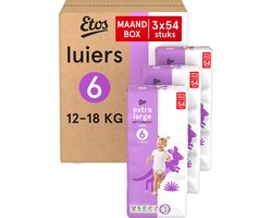 Etos Luiers - Extra Large - Maat 6 - 13-18 kg - Maandbox - 162 stuks