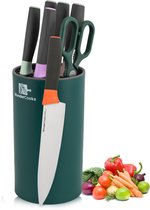 Bol.com WonderCooks 12-delige Messenset met Blok - Keukenmessen met Messenblok - RVS - Krasbestendige Coating aanbieding