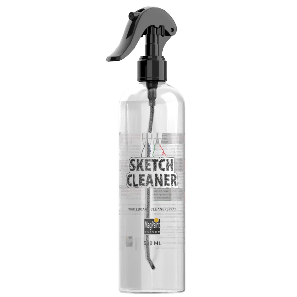 MagPaint Whiteboard Reiniger Spray - 500ml - Whiteboard Cleaner - Krachtige Schoonmaakspray voor Whiteboard - Planbord - MagPaint Whiteboardverf - Sketchpaint - Sketchcleaner