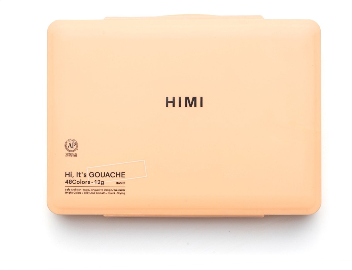HIMI - Gouache - Twin split cups - set van 48 kleuren - 12g - 3 penselen - Peach Fuzz — afbeelding 11