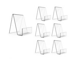 7 stuks - Boekensteun - Transparant - Boekensteunen - Boekhouder - Boekenstandaard - Transparante display standaard - Houder voor het tentoonstellen van boeken, tijdschriften, borden, foto's, kunstwerken, cd's - Acryl - 75*90*105mm