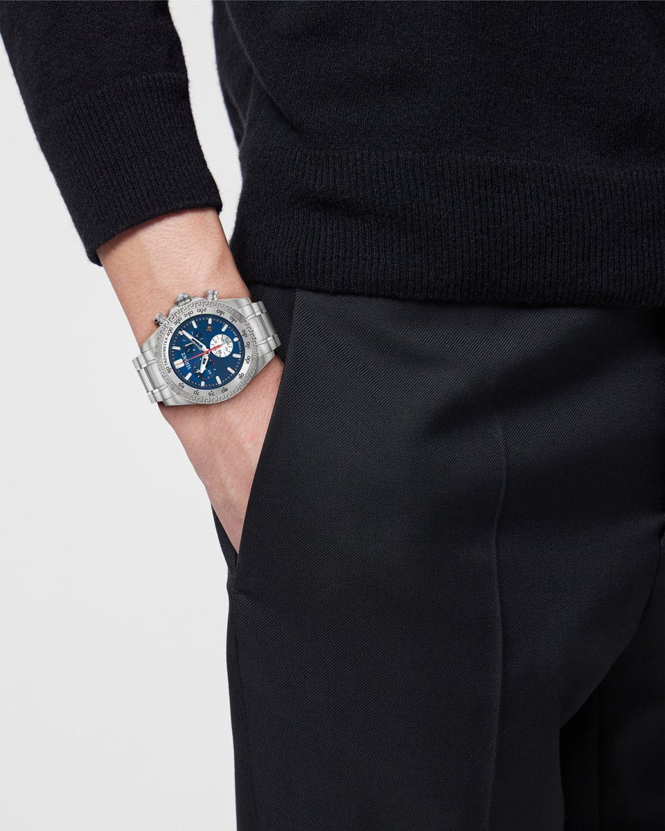 Versace Chrono X VE9K00324 Horloge - Staal - Zilverkleurig - Ø 44 mm