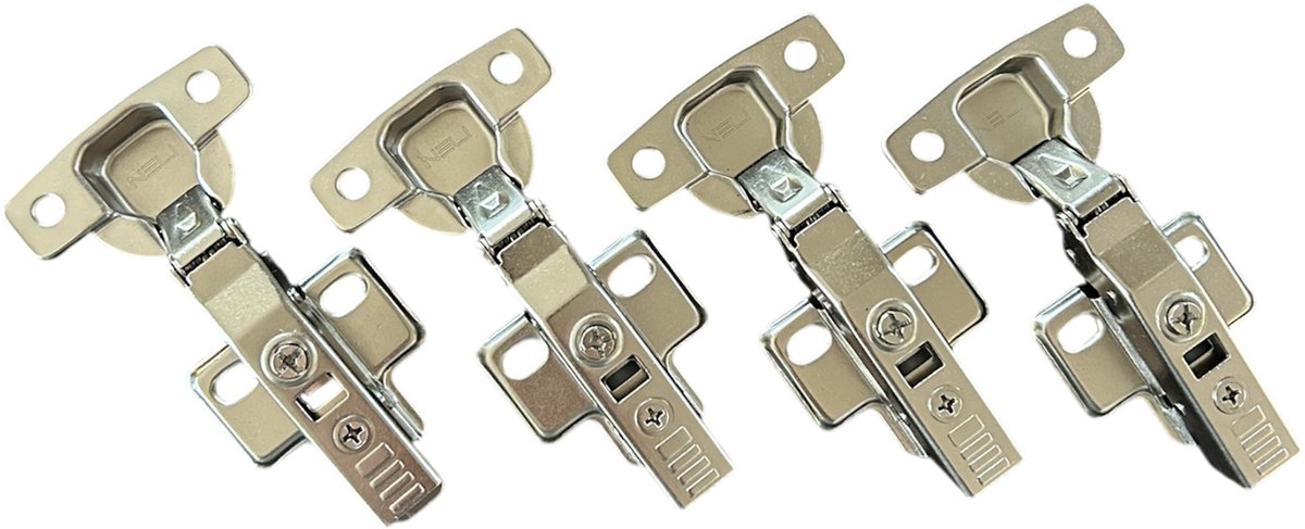 NELI 4er-Set softclose scharnieren voor PAX (zoals KOMPLEMENT) met 4 scharnieren en 16 schroeven