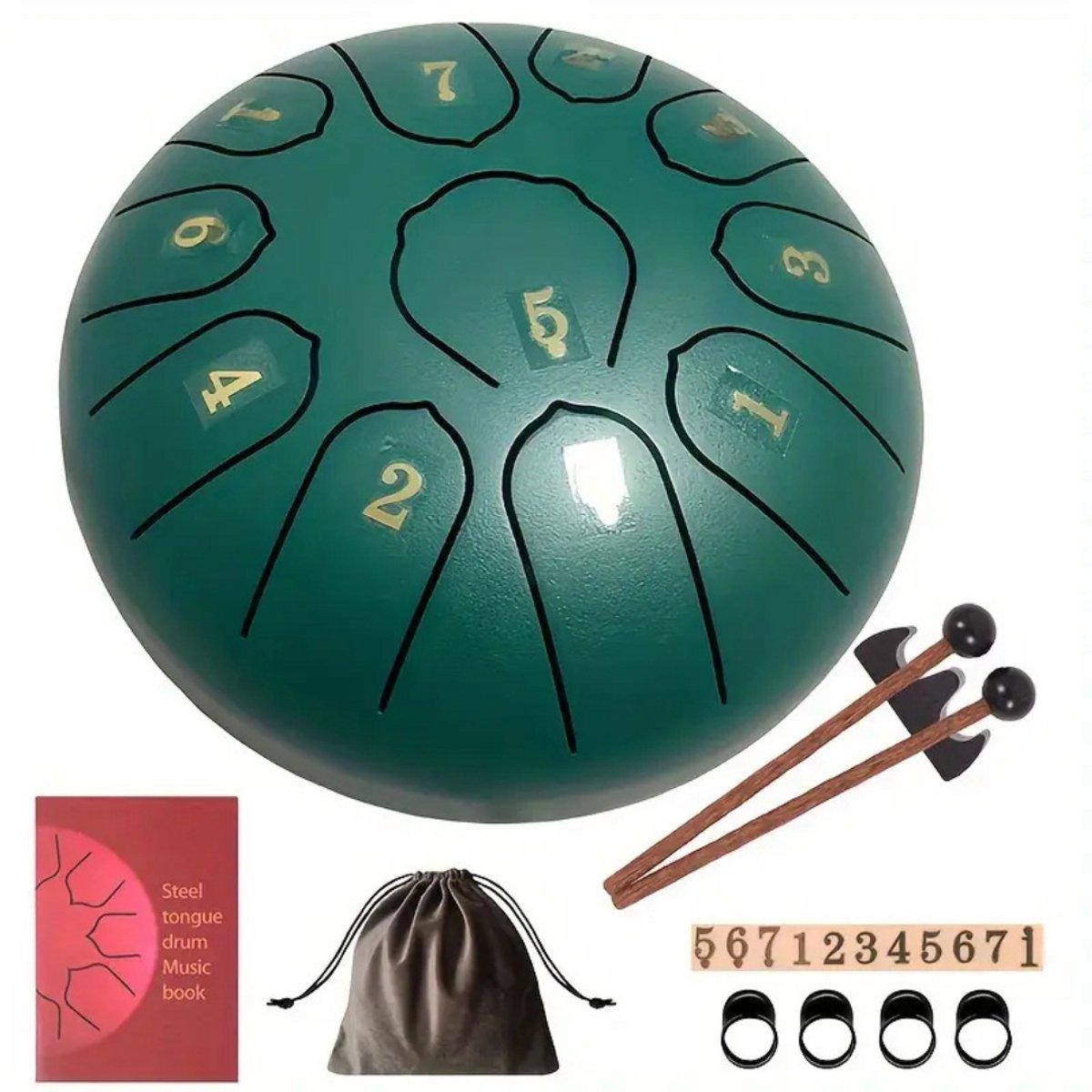 Bovista Handpan - Tongue Drum - Steel - Regen - Klankschaal - Groen