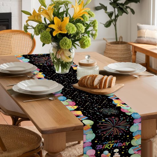 Tafelloper voor 60e verjaardag, 60e verjaardag decoratie 28 cm x 10 m