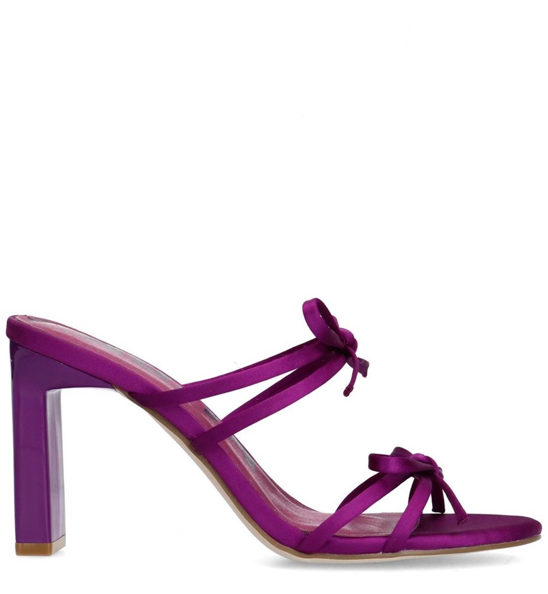 Sacha - Dames - Paarse sandalen met hak en strikjes - Maat 36