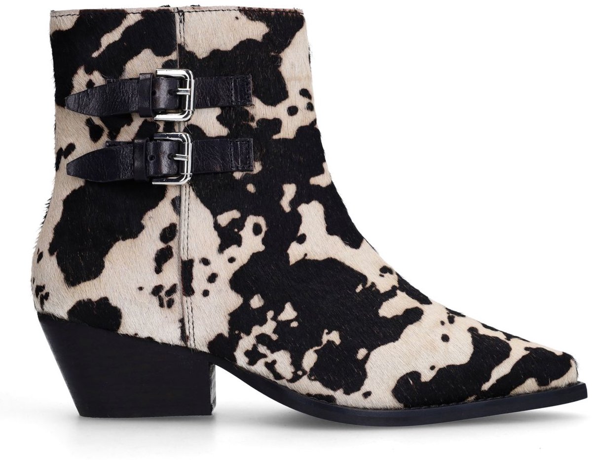 Sacha - Dames - Cow print western enkellaarsjes - Maat 36