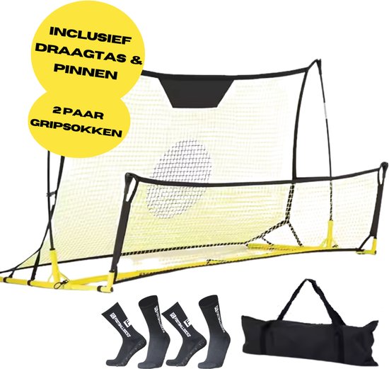 Voetbal Rebounder - INCLUSIEF DRAAGTAS - 2in1 rebounder - voetbal trainingsmateriaal - kickback - voetbal bouncer - voetbaldoel - voetbal spullen - voetbal