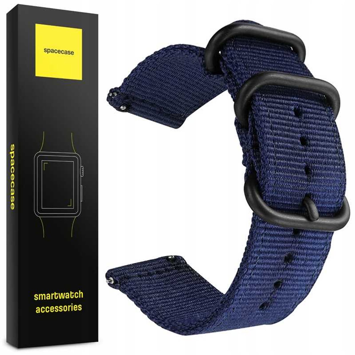 Spacecase Horlogeband Sc Nato Band 22Mm Marineblauw Heren