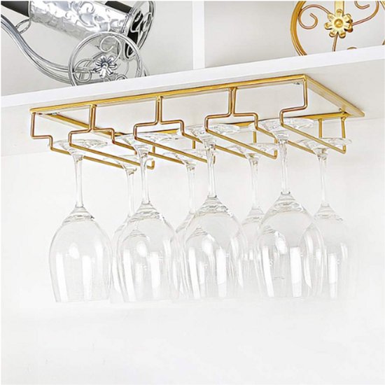 Goud Metalen Onder Kast Wijnglas Rack Stemware Houder