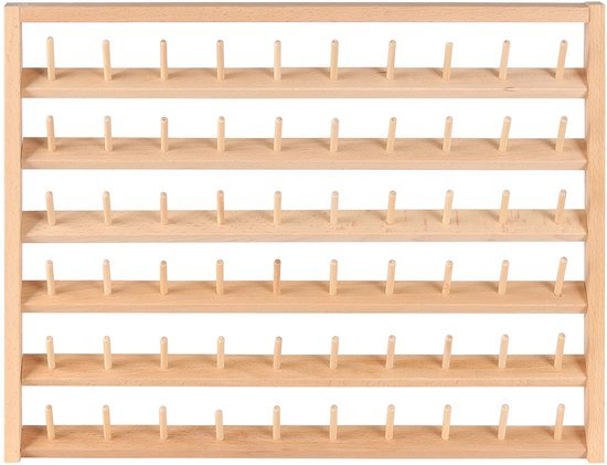 New brothread 93 spoelen (DIY) 360° Volledig Roterende Houten draadrek garenplank ordenen draadhouder Organizer met Binnenopbergvakken voor Naaien, Quilten, Borduren, Haarvlechten en Sieraden