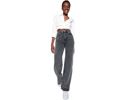 Trendyol Lichtblauwe Jeans Met Hoge Taille En Wijde Pijpen Twoss23Je00068