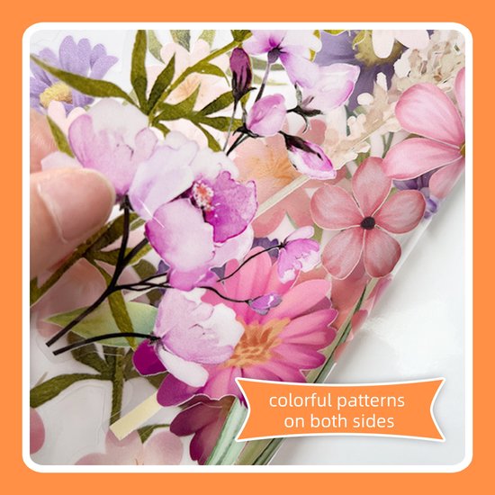 HJZHII Raamstickers voor bloemen, 60 x 30 cm, dubbelzijdige bloemenglaswandsticker, raamfolie, bloemen, wilde bloemen, grasstickers voor thuis, glazen deur, kantoor, raamdecoratie