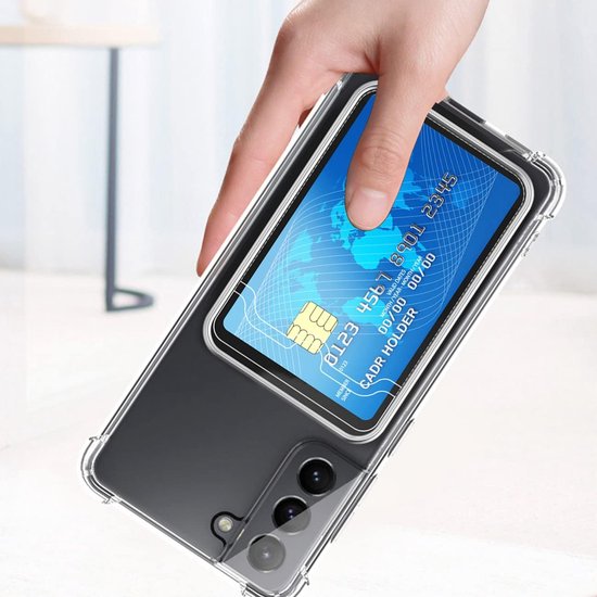 Étui en TPU antichoc avec porte-cartes pour Samsung Galaxy A35 - Transparent - Étui avec porte-cartes arrière