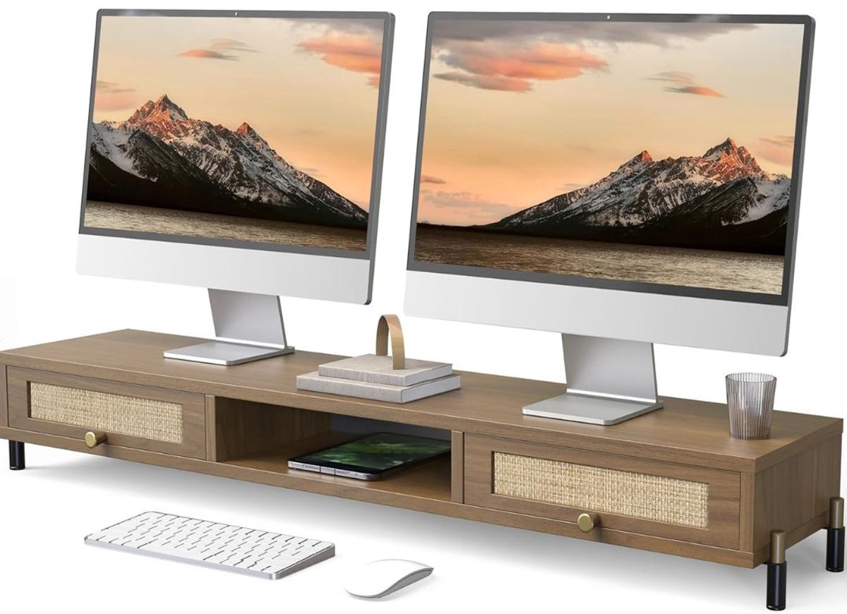 ApexArte® Multifunctionele Monitorstandaard met Telefoonhouder
