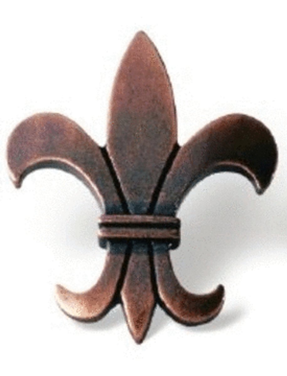Meubelknop Franse Lelie 40 x 48 mm Zamac/Koper - Fleur de lis - Klassieke Greep voor o.a. Meubels, Lades en Kastjes