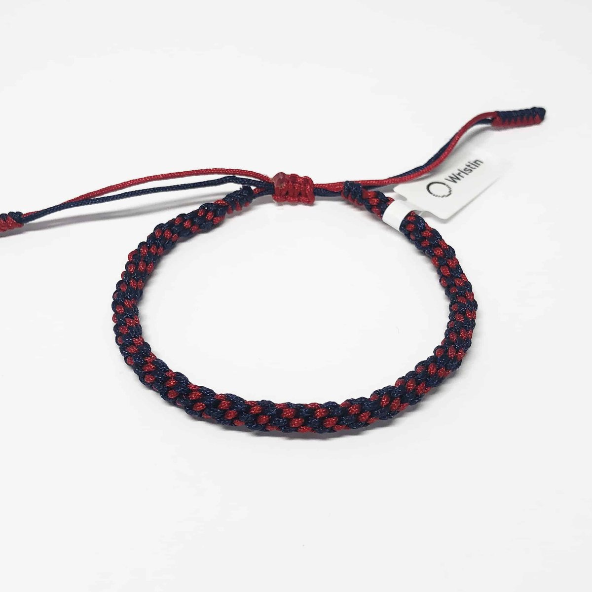 Wristin - Tibetaanse armband geweven rood/donkerblauw