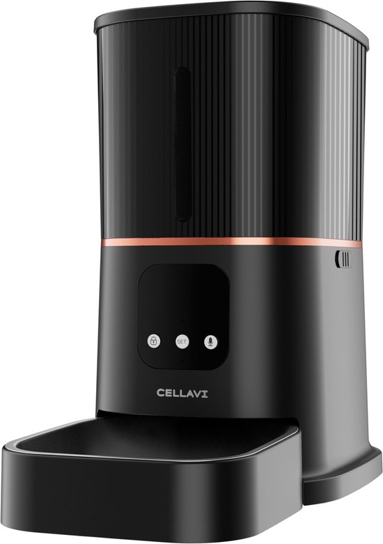 Afbeelding van Review Cellavi Automatische Voerbak 6L Zwart voor Kat en Hond - Voor- en Nadelen