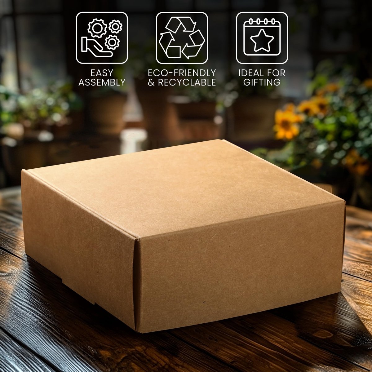 Kurtzy Kraft Bruine Hobby Geschenk Doosjes (100 Pak) – Doos Meet 12 x 12 x 5 cm – Makkelijk te Assembleren Vierkante Presentatie Geschenk Dozen – Feesten, Verjaardagen, Huwelijken, Vakanties