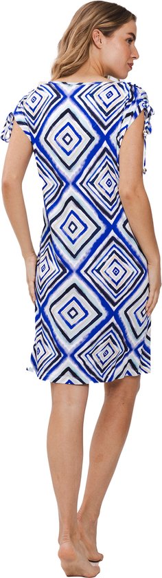 Robe Pastunette Aquarelle Carré - Viscose - Blauw - Taille 38