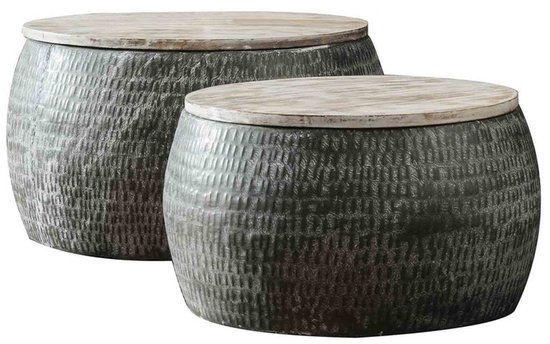 Ensemble de tables basses rondes Sardo 50/60 cm de large