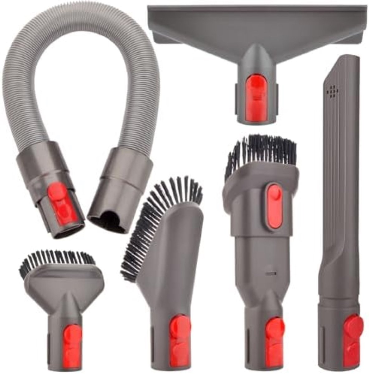 Accessoireset geschikt voor Draadloze Stofzuigers - Compatibel met Dyson Gen5, V15, V12, V11, V10, V8, V7 - Inclusief Verlengslang, Spleetgereedschap, Matrasgereedschap, Zachte en Harde Borstel
