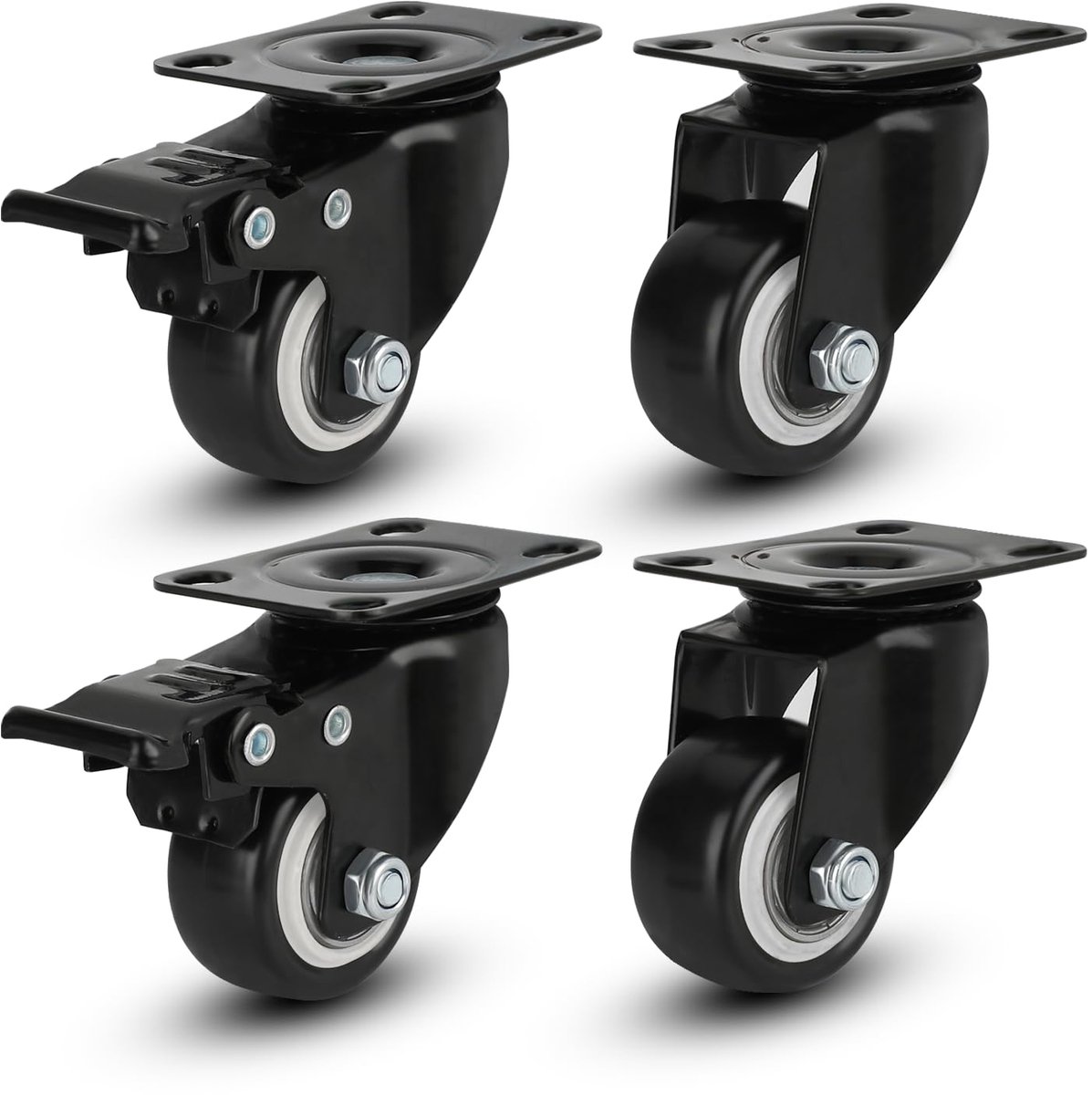My Ninki ® Zware Meubelwielen Set van 4 met Remmen voor Soepele en Veilige Verplaatsing