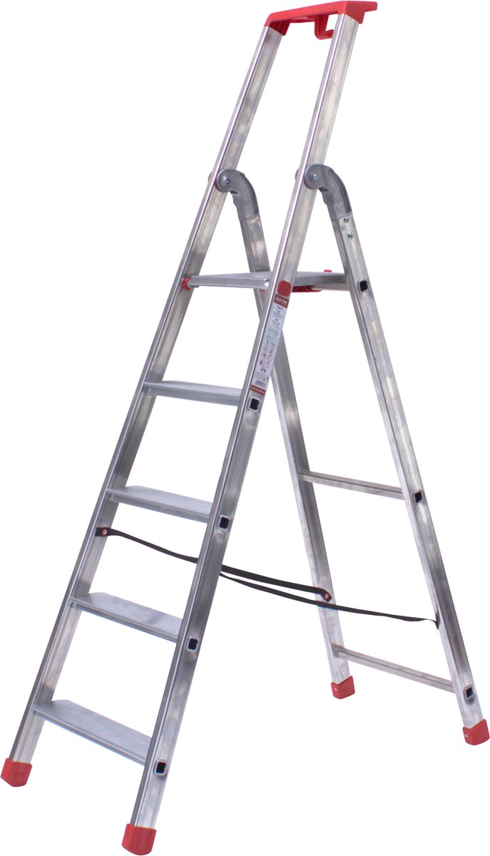 Alu-Top - Huishoudtrap - Semi-Professioneel - Enkele Trap 1x5 treden, inclusief platform