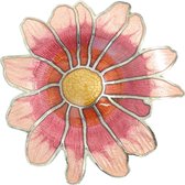 Behave® Broche bloem roze rood - emaille sierspeld -  sjaalspeld  4,5 cm