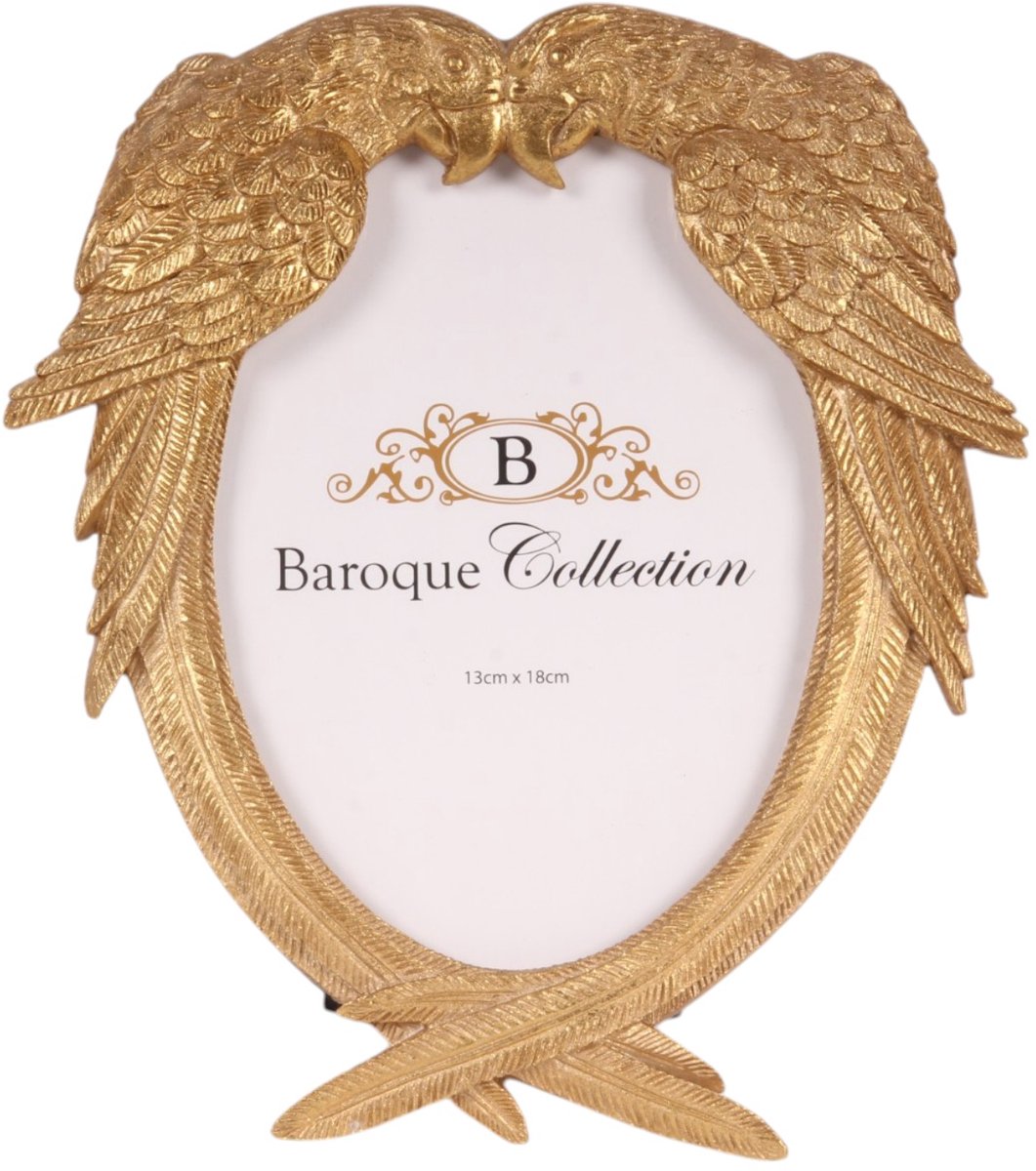 Baroque - Fotolijst - Fotolijst Papegaaien 13x18 cm - Goud - Resin - Staand - 22x20x2 - Polyresin