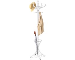 COSTWAY Staande kapstok hout 12 haken Home hoed jas hanger boom 12 met paraplu houder kapstok