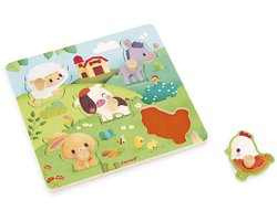 Janod - Boerderij - 5-delige boerderij voelpuzzel
