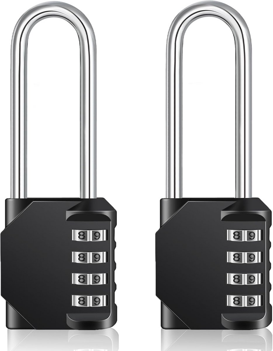 Hangslot met 4-cijferige Combinatie - 2 Stuks Weerbestendig Cijferslot