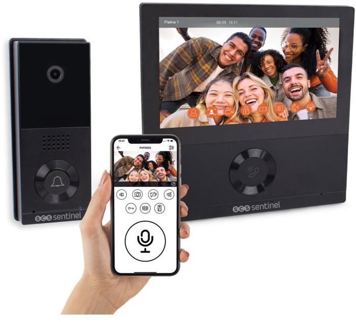 SCS SENTINEL Bekabelde Video-Intercom met Nachtzicht - Zwart - afbeelding 2