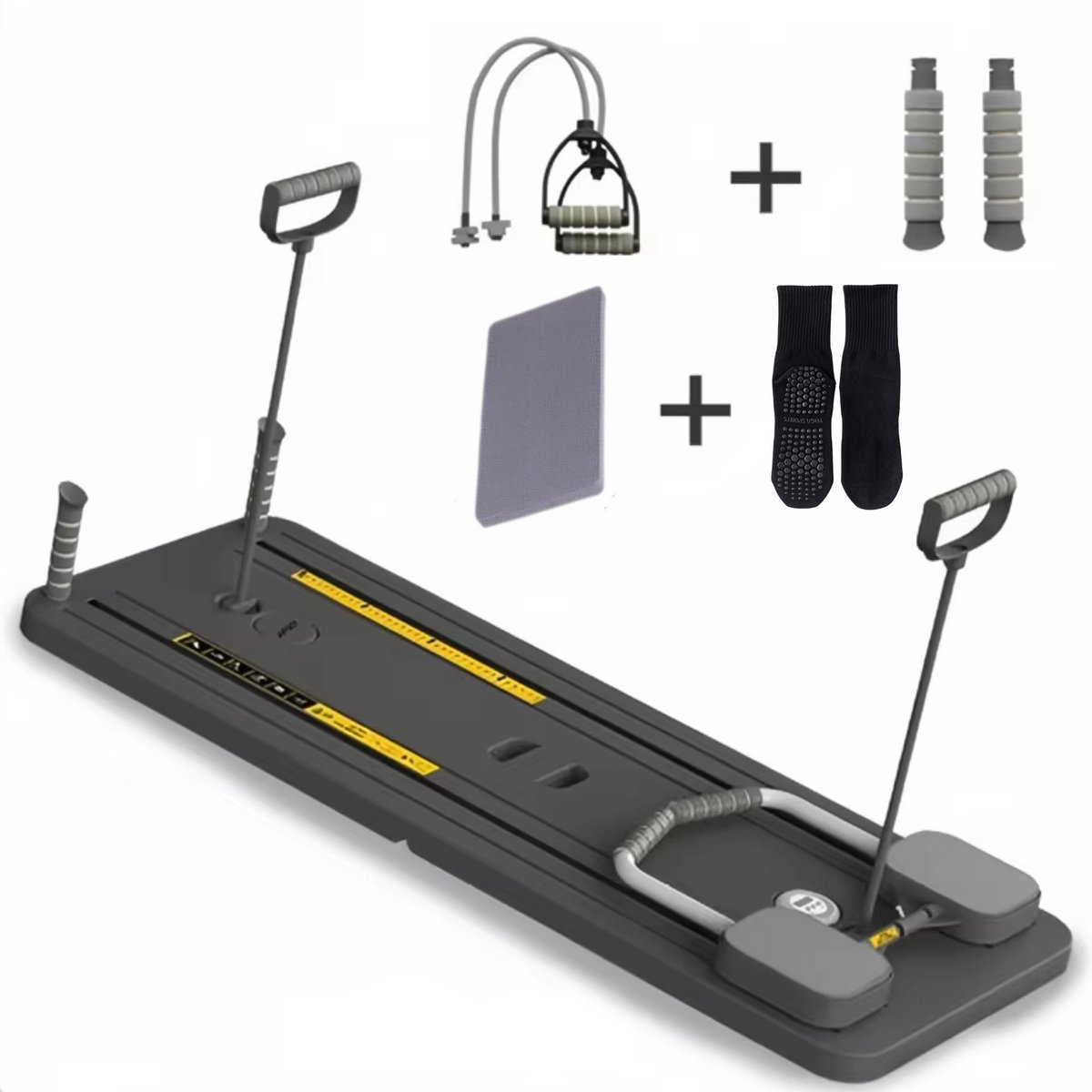 Pilates board - Pilates Reformer - Reformer Board - Buikspiertraner - Opbouwbare Pilates Set - Home Workout - Multi-functioneel Fitness Board - Set met Sokken - Pilates - €59,99