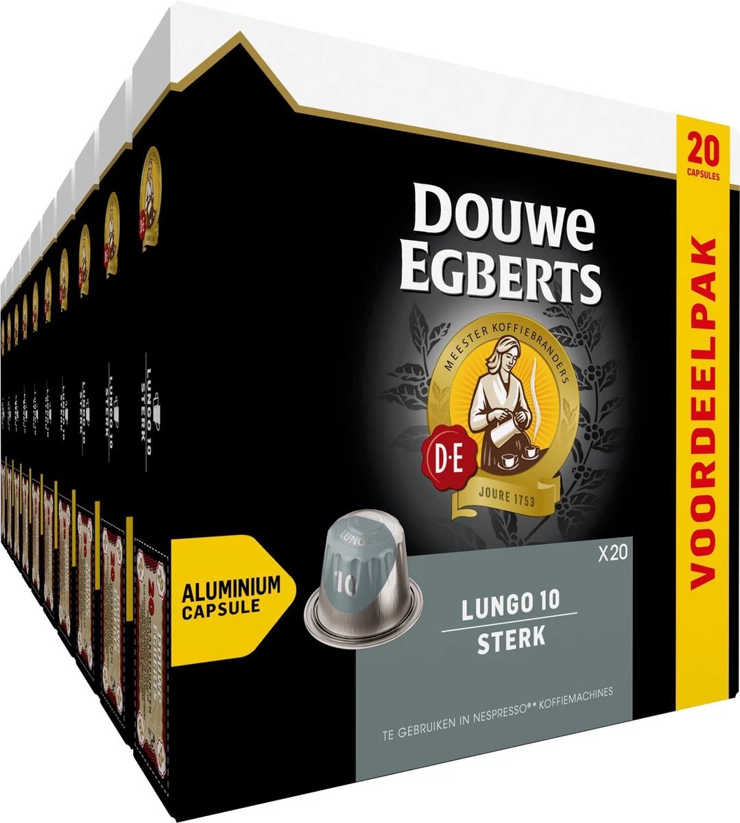 Goedkoopste Douwe Egberts Lungo Sterk Koffiecups - Intensiteit 10/12 - 10x20 capsules