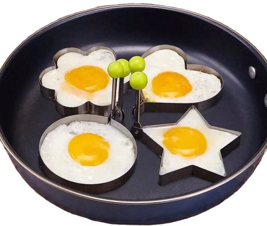 4 Pièces Moules À Omelette En Acier Inoxydable Moule À Œufs