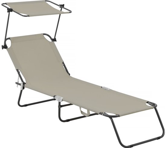 Farniente Ligbed Set Van 2 – Metalen Zonnebedden Taupe/grijsbruin, Verstelbare Rugleuning, Lichtgewicht En Robuust Voor Buiten