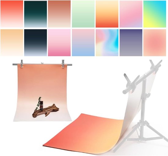 7 Stuks Fotografie Achtergrond Papier - 14 Patronen - Dubbelzijdig Waterdicht en Herbruikbaar - 86 x 60 cm - Morandi Kleurverloop Tafel Achtergronden voor Food, Sieraden, Cosmetica en Make-up