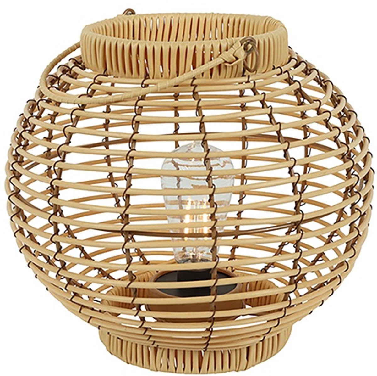 Windlicht Sabine met LED - Lichtbruin - 28 x 25,5 cm