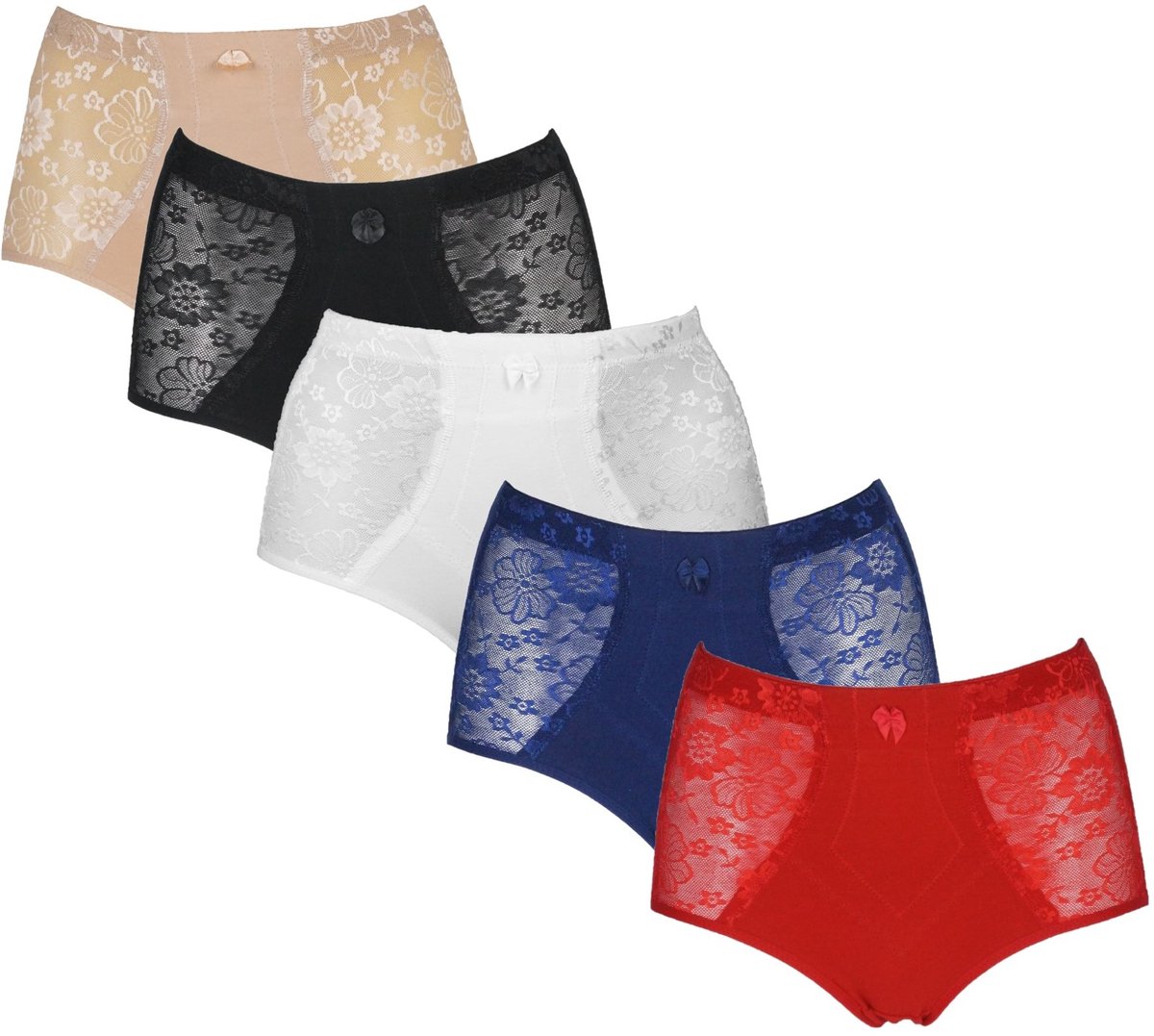 J&C JC 5-Pack Licht corrigerende dames slips H201 ass Zwart