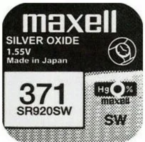 Maxell 371/SR920SW Pile de Montre Bouton Oxyde d'Argent 2 (Deux) Pièces