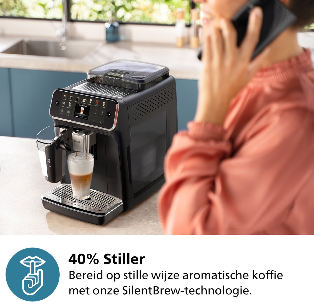 Philips 5500 Series - Espressomachine - 20 Warme & Koude Dranken - LatteGo Melksysteem - 40% Stiller - QuickStart - AquaClean Filter - Volautomatisch - Zwart - Koffiemachine met bonen - EP5541/50 — afbeelding 7