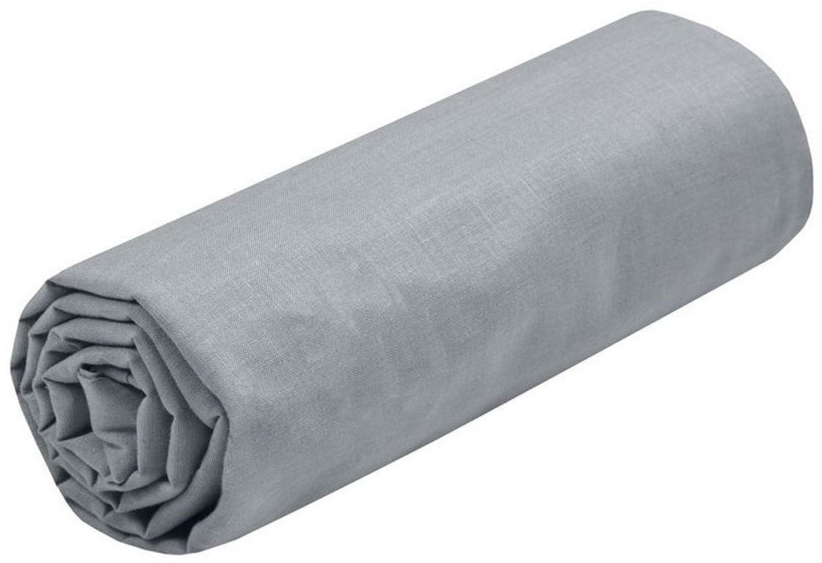 Stof Textiles Hoeslaken Eden - 2-persoons - 160 x 200 cm - lichtgrijs - hotelkwaliteit - ademend katoen - 30 cm matrasdikte