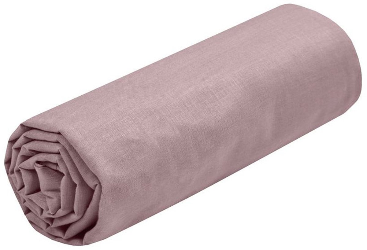Stof Textiles Hoeslaken Eden - 2-persoons - 180 x 200 cm - oud roze - hotelkwaliteit - ademend katoen - 30 cm matrasdikte