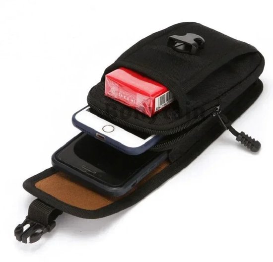 Sac banane Plein air en nylon Molle EDC pour homme, imperméable, double épaisseur, avec poche pour téléphone, idéal pour le camping, la chasse, la Marche et les Voyages.